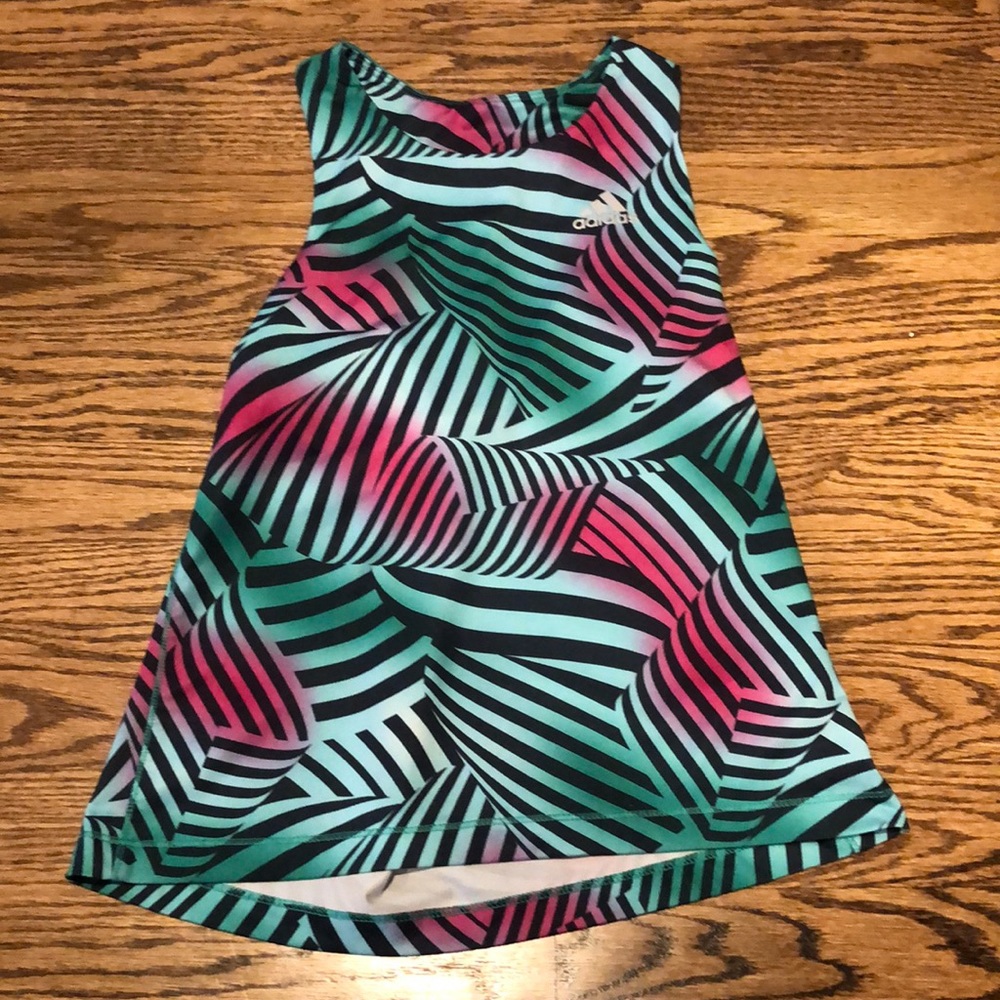 Girls Adidas Tank Top - XS (7/8) Green